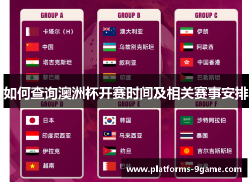如何查询澳洲杯开赛时间及相关赛事安排 如何查询澳洲杯开赛时间及相关赛事安排